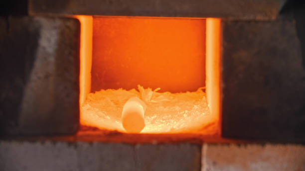 istock Heating up a round piece of metal 1219182590
