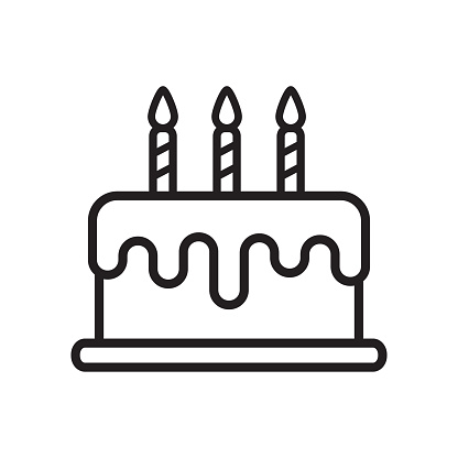 vector of birthday cake icon in trendy flat design