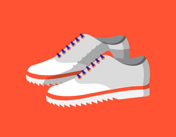 istock Cute Vogue Shoes Isolated on Red, Colorful Image 1219183106