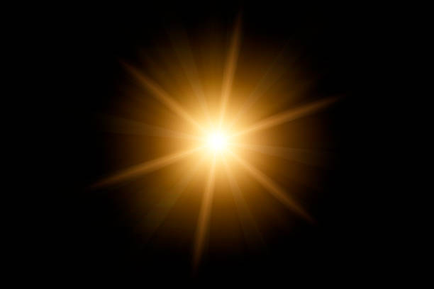Sun optical flare Lens flare on black background lighting equipment stock pictures, royalty-free photos & images