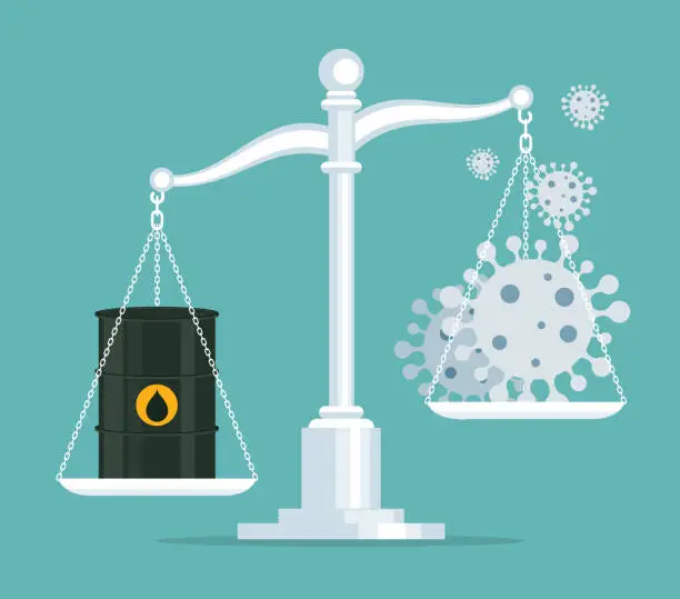 Vector illustration of Scale with Coromavirus