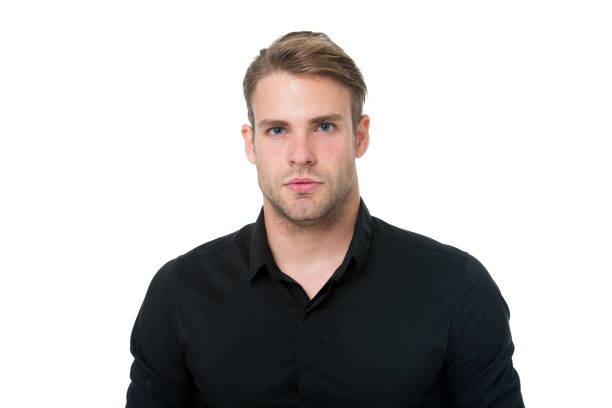 istock Man elegant manager wear black formal outfit on white background. Elegance in simplicity. Rules for wearing all black clothing. Black fashion trend. Reasons black is the only color worth wearing 1219184818