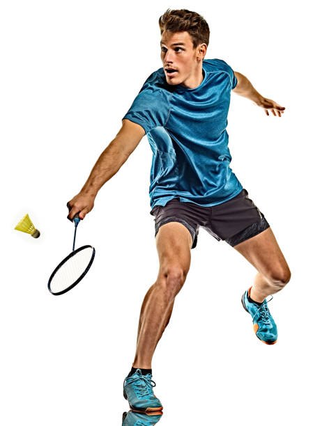 istock Badminton player young man isolated white background 1219186509