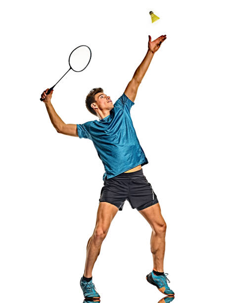 istock Badminton player young man isolated white background 1219186536