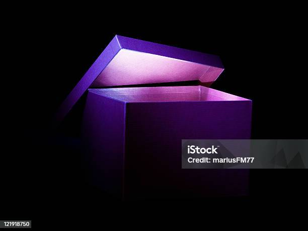 Glowing Box With Clipping Path Stock Photo - Download Image Now - Box - Container, Surprise, Glowing