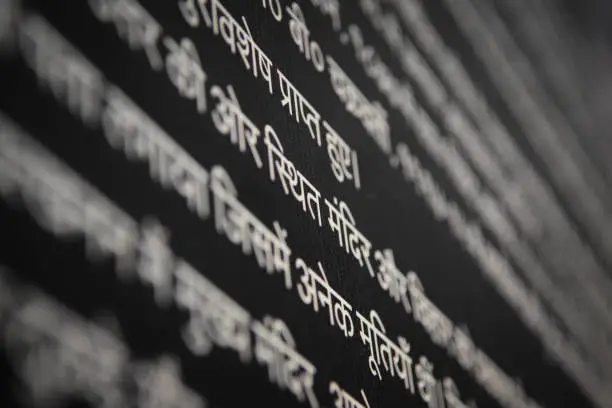 Photo of Closeup Hindi Alphabets on Black background