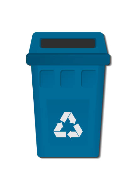 istock Bright blue trash can. Separate collection of garbage and waste. The concept of environment, ecology. Icon for your design. Vector 1219190964