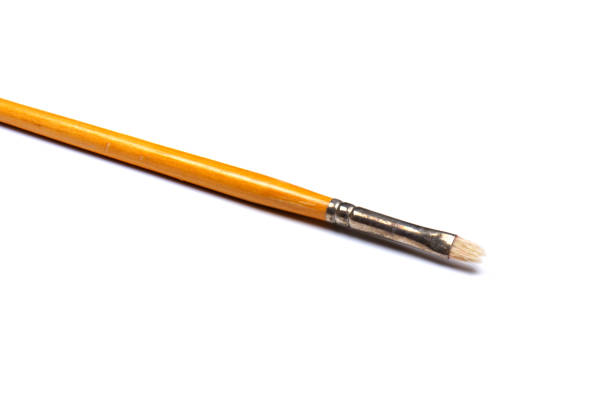istock round artistic paint brush isolated on white background. space for text 1219190984