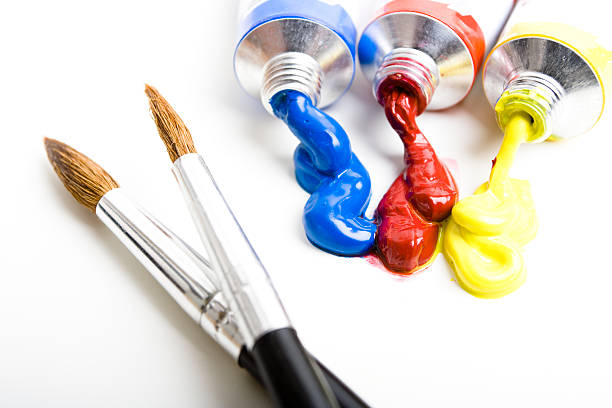 istock paintbrush and paint  tubes - series 121919326