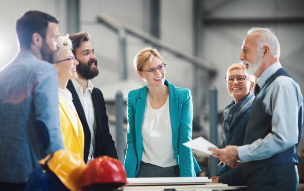 istock Team meeting at a production facilities. 1219193545