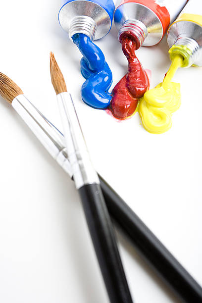 istock paintbrush and paint  tubes - series 121919368