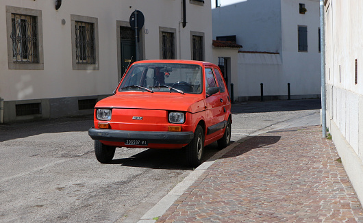 An old Fiat 126p, Polish car popular old car.