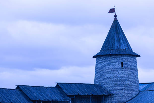 summer trip around Vienna, Austria. Liechtenstein Ancient castle from the 12th century. Historic castle on blue sky background. Liechtenstein, Lower Austria (Located near the Modling city)