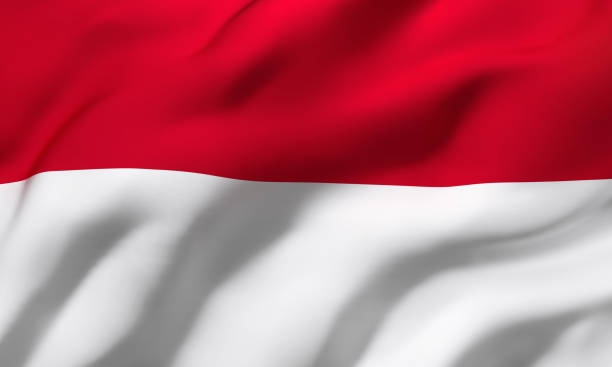 istock Flag of Indonesia blowing in the wind 1219202684
