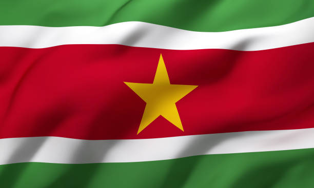 istock Flag of Suriname blowing in the wind 1219202808