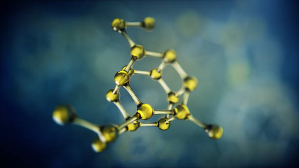 istock 3d illustration of molecule model. Science background with molecules and atoms 1219203889