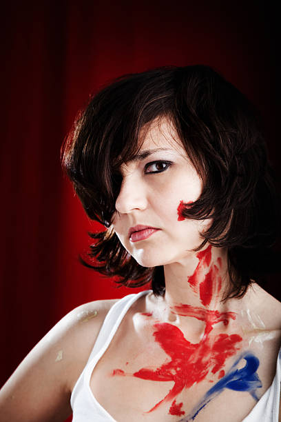 istock Woman with painted skin 121920487
