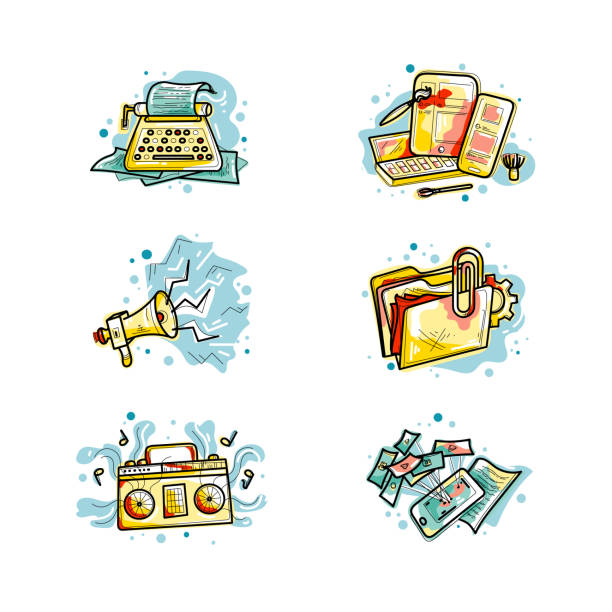 istock Organic colorful marketing and social media Icon set - 03 1219204922