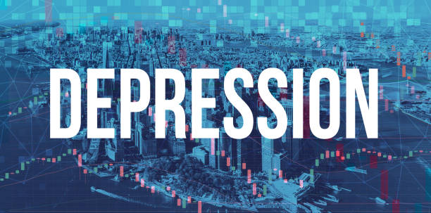 istock Depression theme with Manhattan New York City 1219204994
