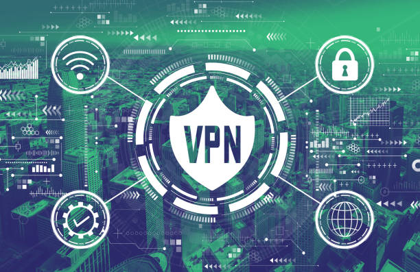 VPN concept with downtown San Francisco