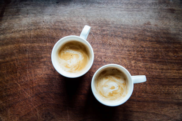 istock Top view of two coffee cups 1219205555