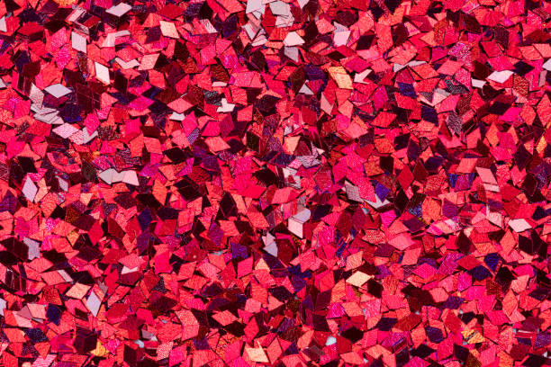 istock Contrast holographic background in red tone, Christmas texture with sparkles. 1219205720