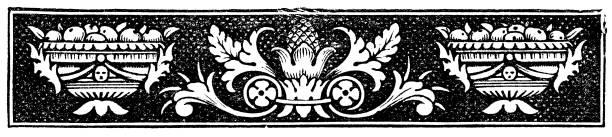 Art Nouveau Style Decorative Ornamental Design - 19th Century Antique Art Nouveau style decorative ornamental design. Vintage etching circa mid 19th century. antique fruit bowl stock illustrations
