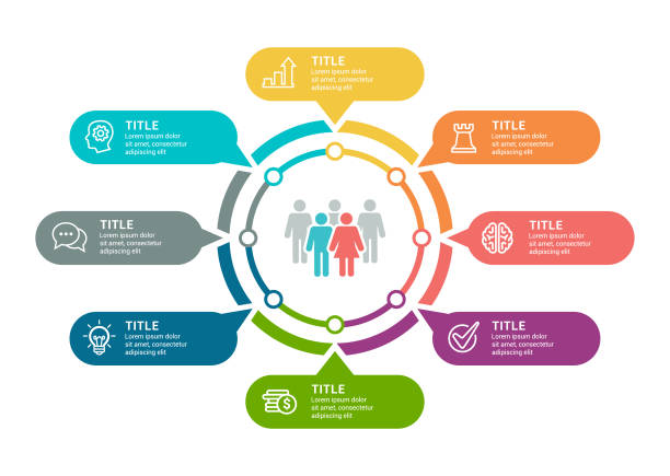 satz von infografikelementen - 8 stock-grafiken, -clipart, -cartoons und -symbole