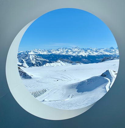 Hole on the snow, Switzerland
