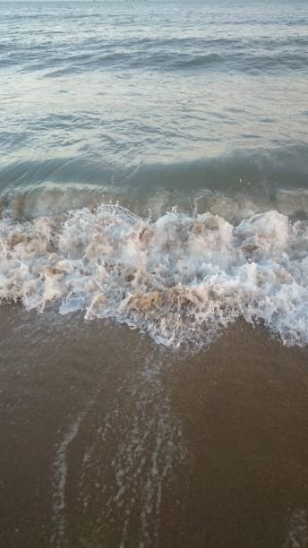 istock Wave of the sea on the sand beach 1219209815
