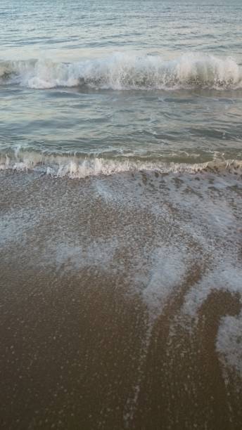 istock Wave of the sea on the sand beach 1219209849