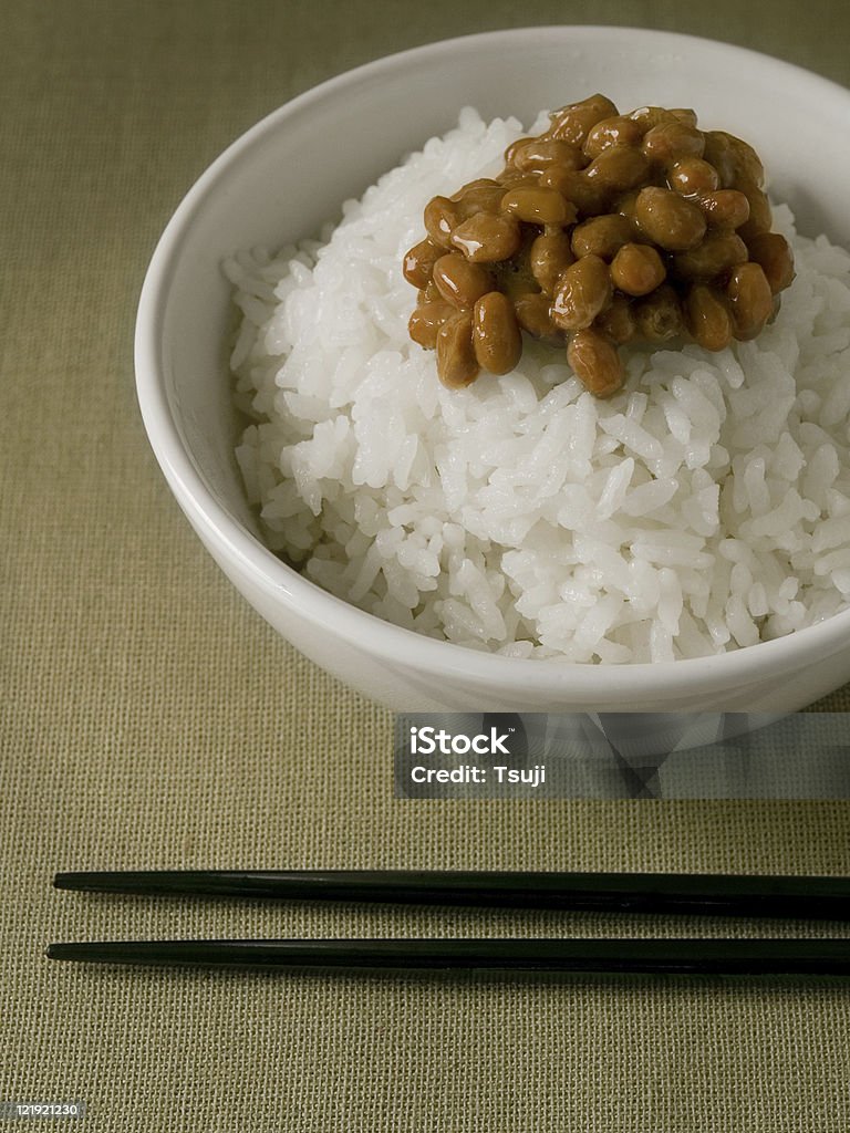 Arroz com Natto - Royalty-free Arroz - Alimento Básico Foto de stock