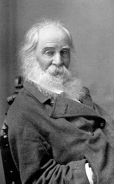 アンティークの写真ポートレートアメリカの詩人 Walt Whitman ストックフォト