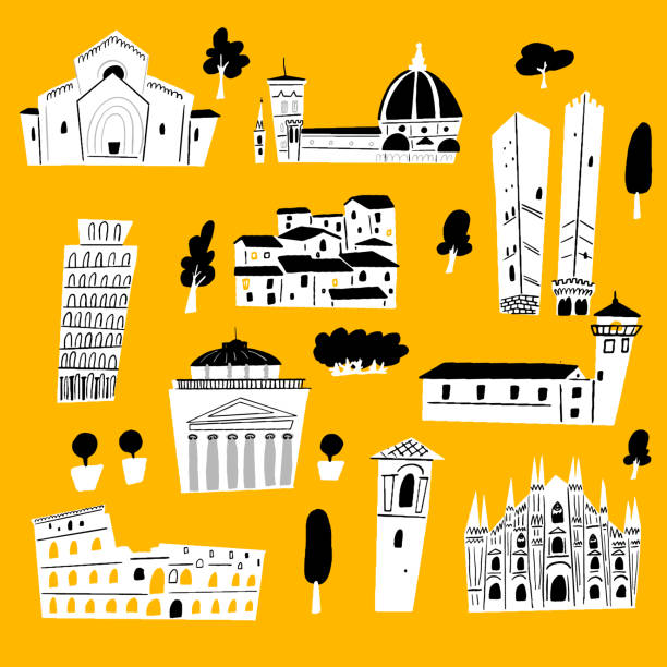 istock Vector illustration of italian architecture and tourist attraction. 1219214711