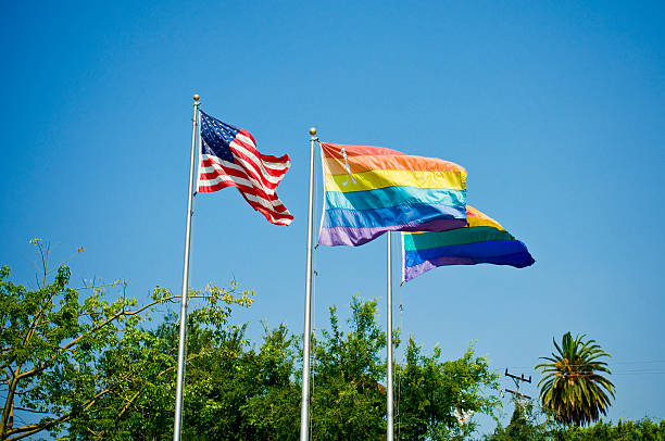 istock Gay Pride and American Flag 121921775