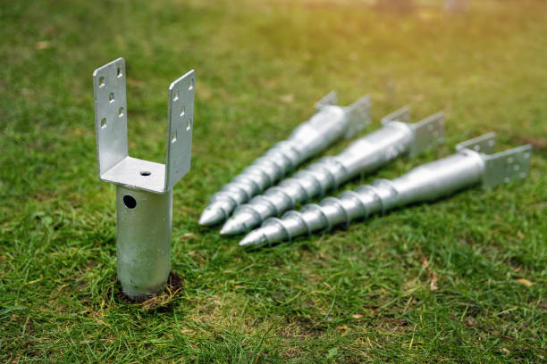 istock helical screw pile foundation for garden terrace 1219218901