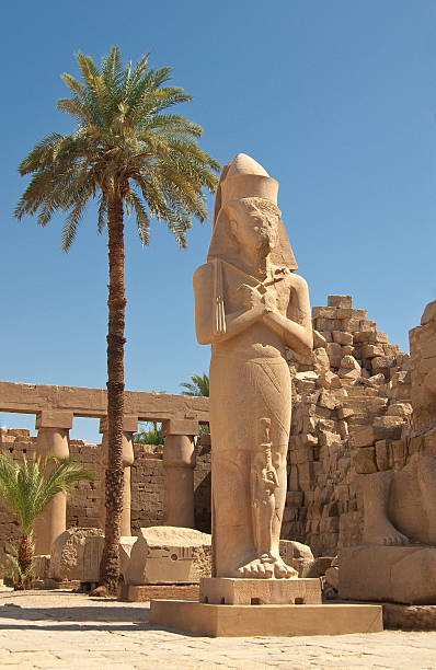 statue of Rameses II in Karnak temple stock photo