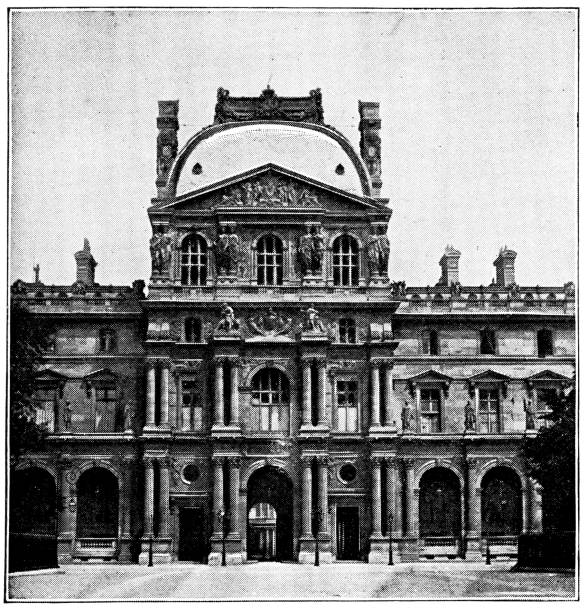 illustrations, cliparts, dessins animés et icônes de pavillon richelieu au palais du louvre à paris, france - 19ème siècle - louvre