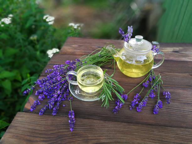istock delicious green tea in beautiful glass bowl on table 1219221143