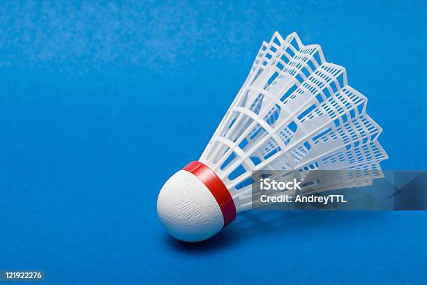 Shuttlecock On Blue Stock Photo - Download Image Now - Shuttlecock, Activity, After Work