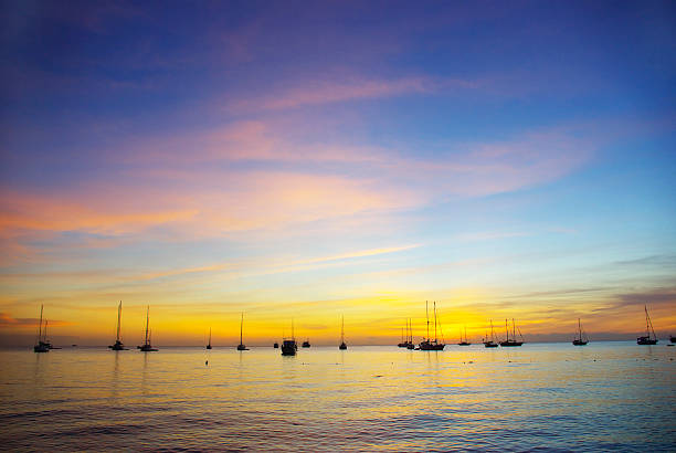 istock beautiful serene sea and yachts 121922384