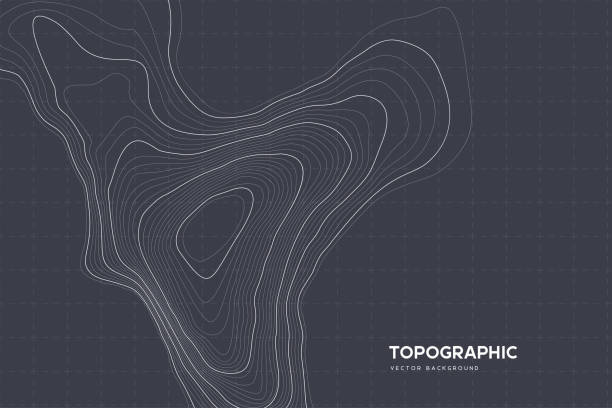 topografischer kartenhintergrund mit kopierraum. - topographic map stock-grafiken, -clipart, -cartoons und -symbole
