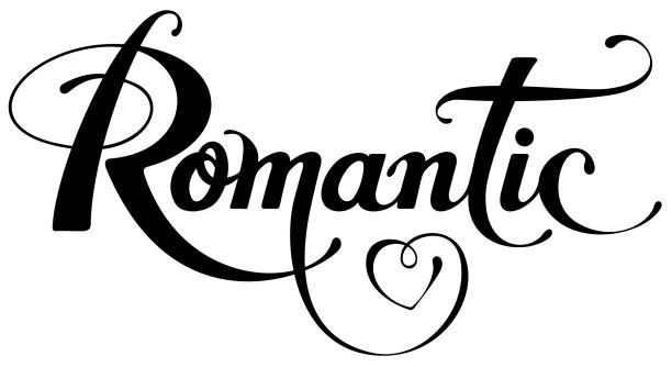 illustrazioni stock, clip art, cartoni animati e icone di tendenza di romantico - testo calligrafico personalizzato - idealist