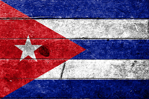 Waving flag of Cuba isolated on white background