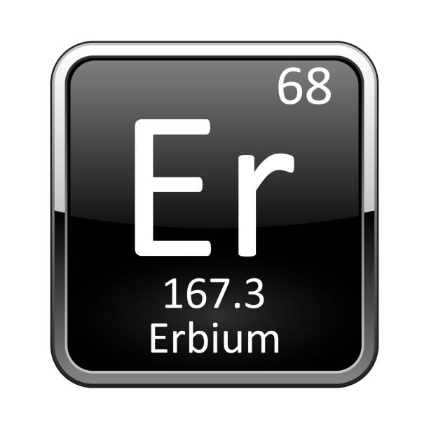 주기도 테이블 요소 에르비움. 벡터 일러스트레이션 - periodic table interface icons square shape square stock illustrations