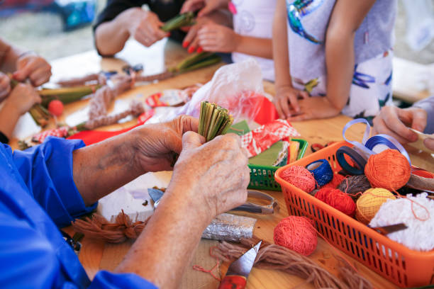 istock Creative items and crafts for children at home on the table. 1219225631