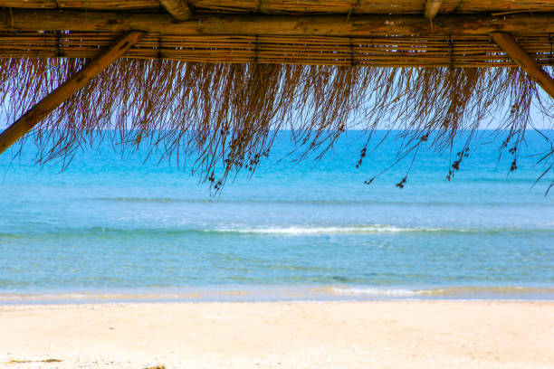 istock Beach and sea in bright sunlight 1219225684