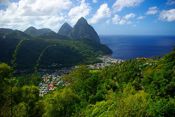 istock pitons in soufriere st lucia, a unesco world heritage site 121922587
