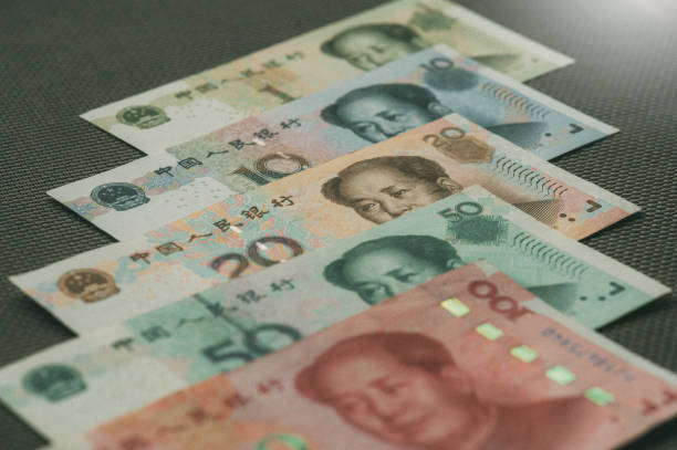 varios antecedentes de la nota del banco yuan de la moneda china - 50 yuan note fotografías e imágenes de stock