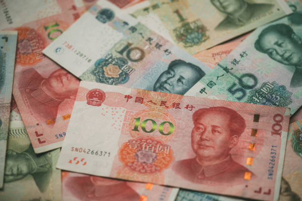 varios antecedentes de la nota del banco yuan de la moneda china - 50 yuan note fotografías e imágenes de stock